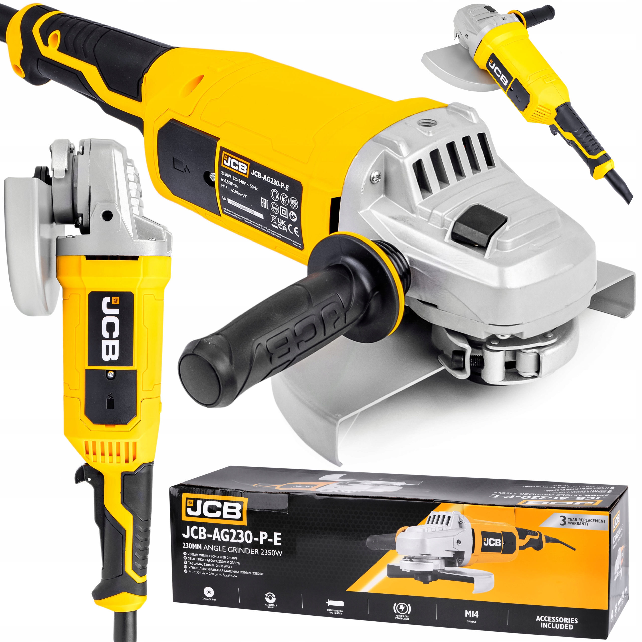 SZLIFIERKA KĄTOWA JCB AG230 KĄTÓWKA M14 TARCZA 2350W