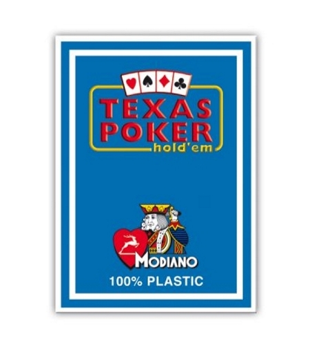 Karty Modiano Texas Jum. 100% Plastic Jasnonieb.