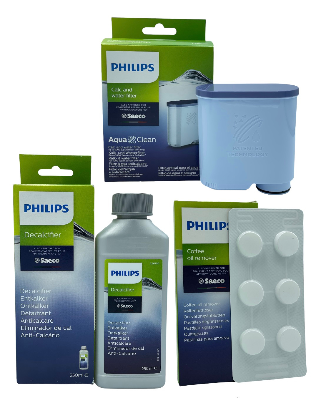 Zestaw akcesoriów do ekspresu Philips odkamieniacz filtr AquaClean tabletki