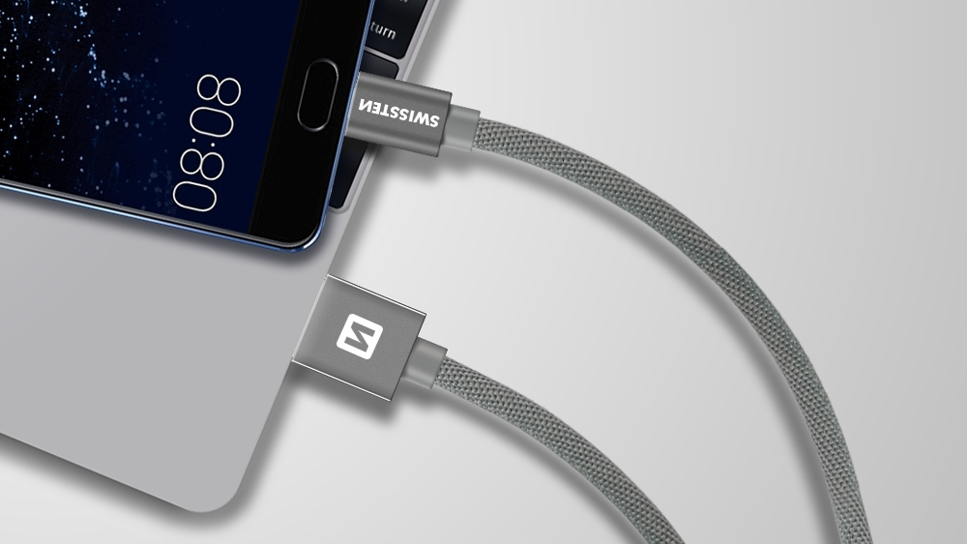 Kabel szybkie ładowanie USB - USB-C 2m SWISSTEN Kolor czarny