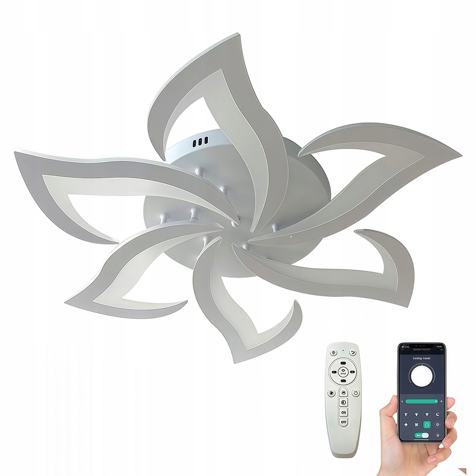 stropní svítidlo Led Stropní Svítidlo Eko Do Obývacího Pokoje Závěsná Lotos 6 Kroužků 66W Bílá