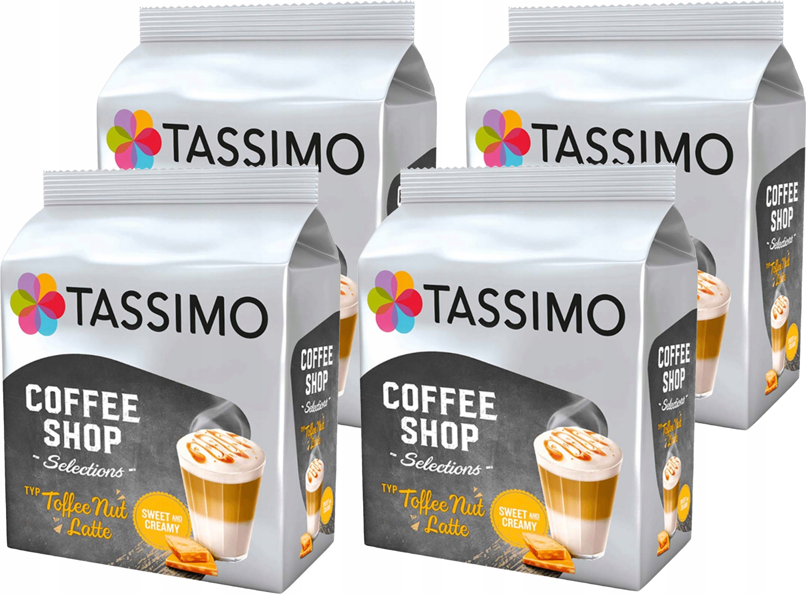 Levně Kapsle Tassimo Toffee Nut Latte 4 x 8 Krémové