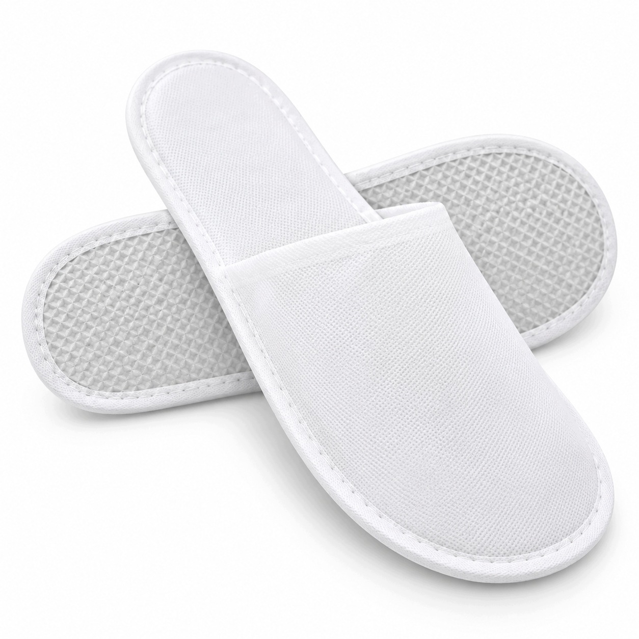 Papuče pantofle na jedno použití, zakryté 50 párů, bílé, flizelinové, 30 cm