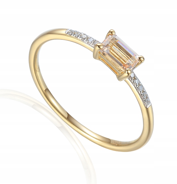 

Złoty Pierścionek Morganit Diamenty Próba 585