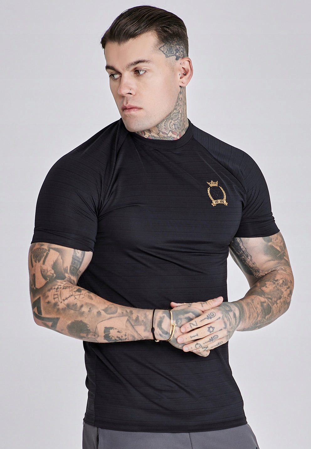 Siksilk Pánské tričko černé SS-27895 Crest Tech tričko velikost S