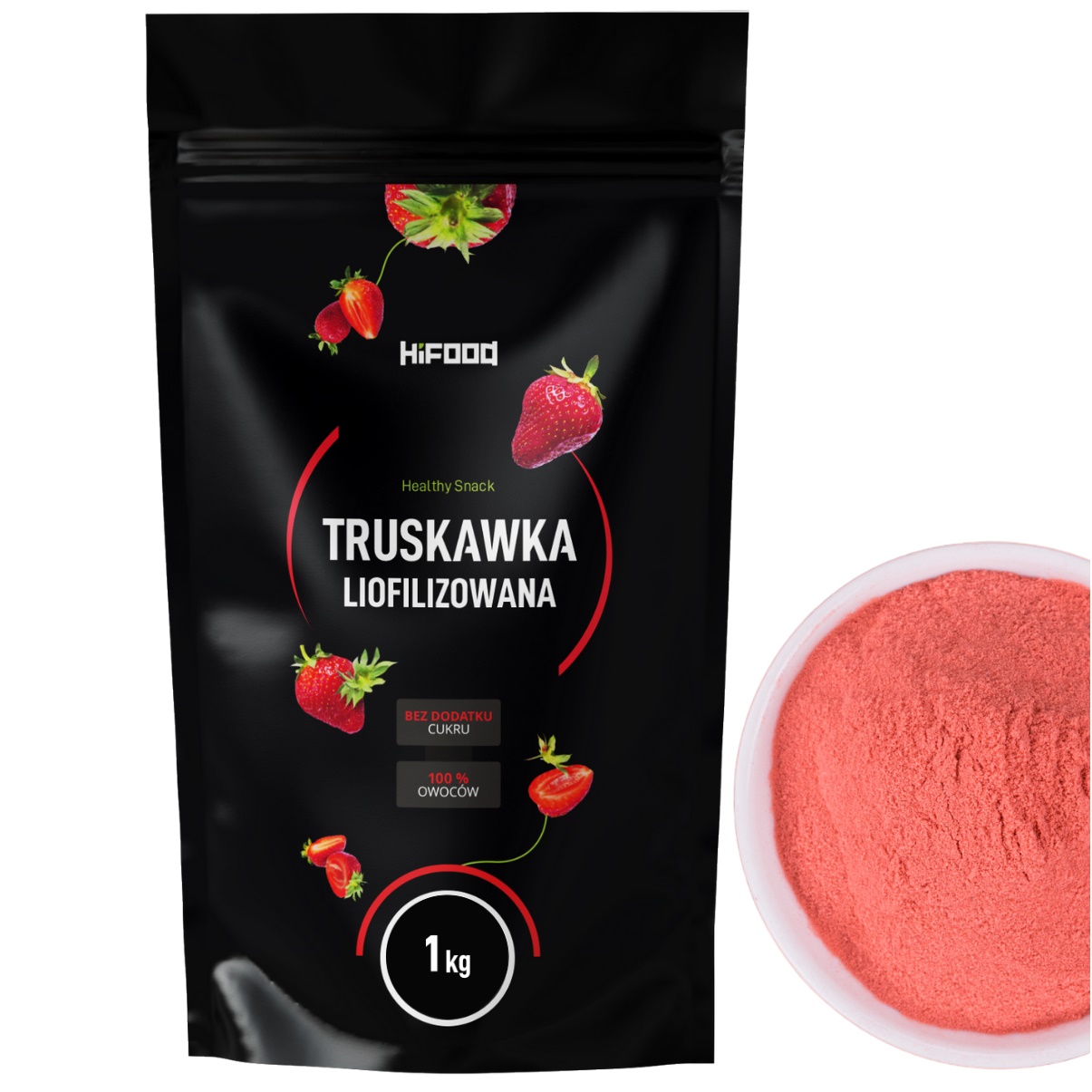 Truskawki Liofilizowane 1kg Truskawka 100% Proszek HiFOOD