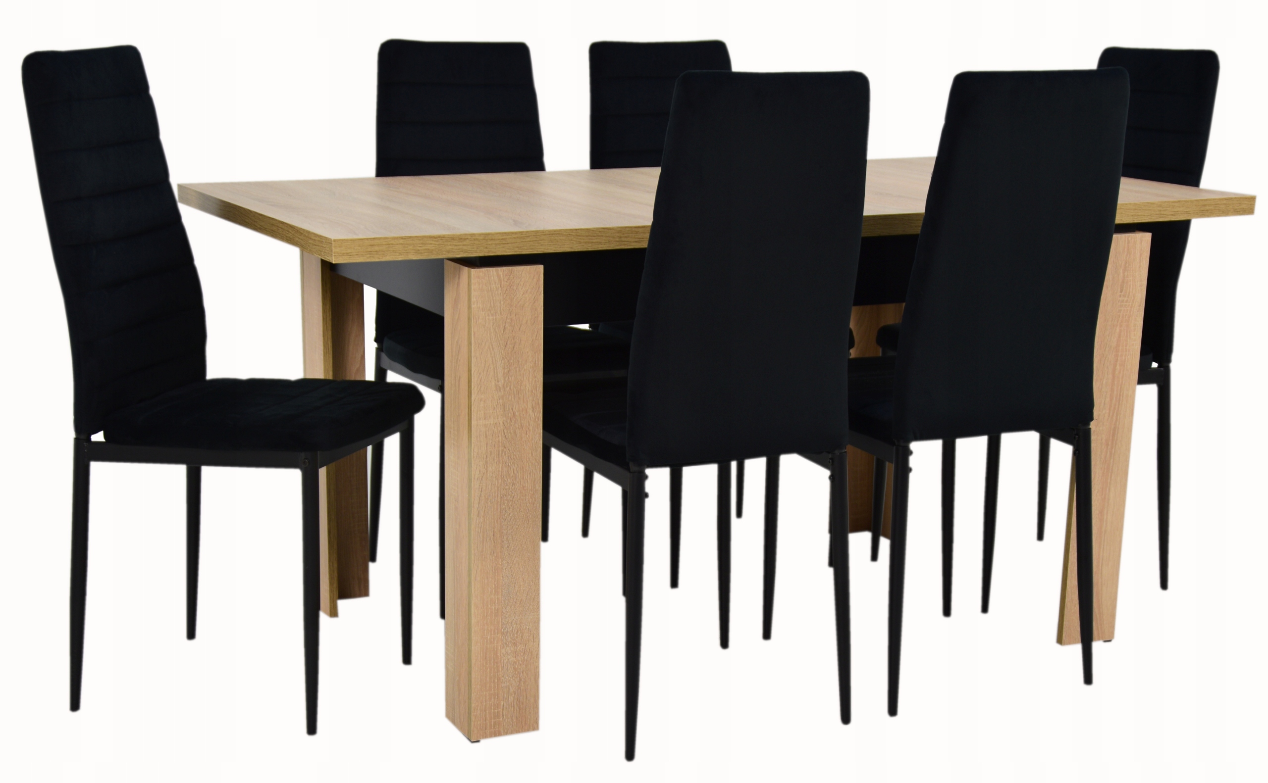 MASYWNY stół + 6 krzeseł aksamit velvet do SALONU