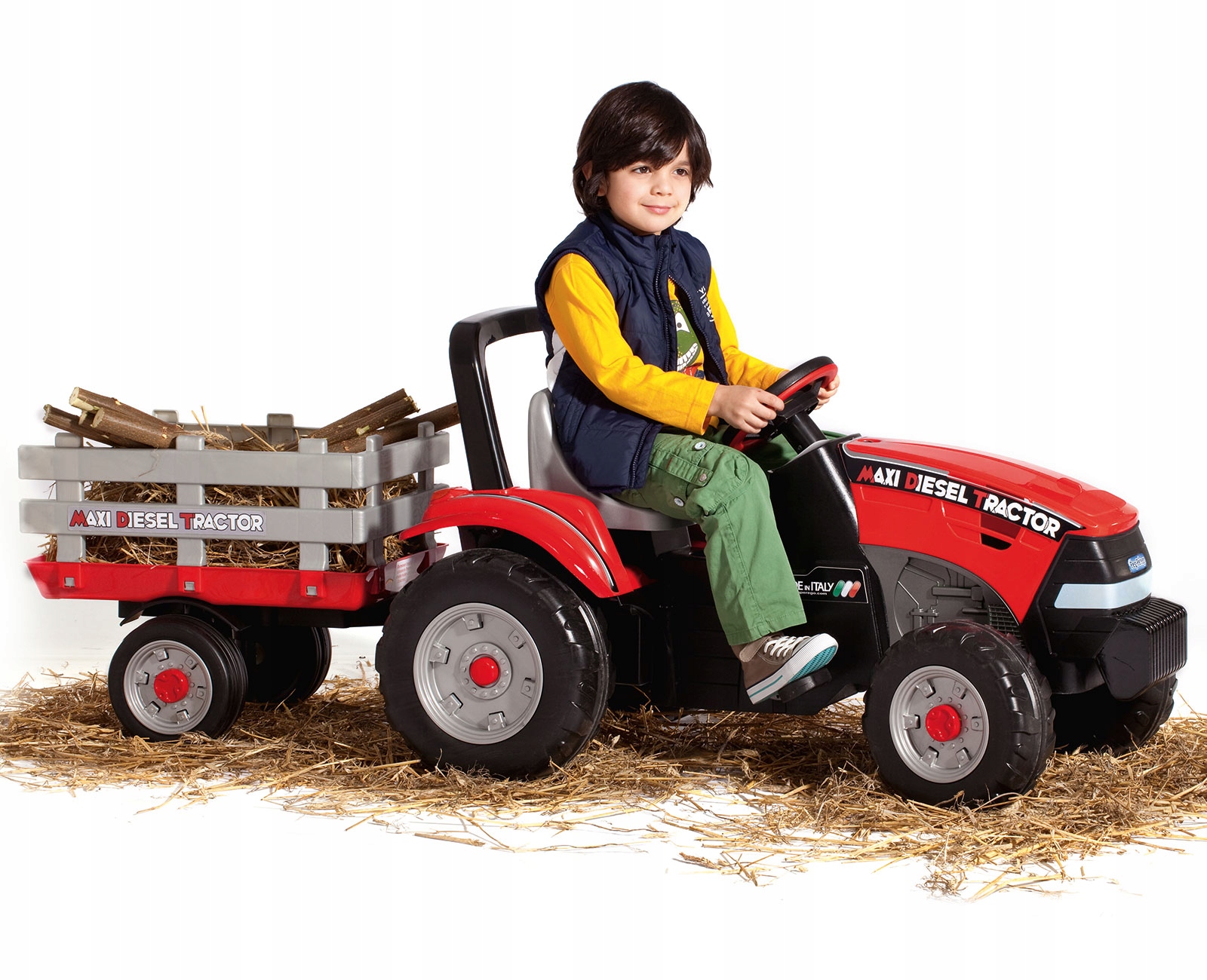 Traktor na pedały Maxi Diesel Traktor z przyczepą Peg Perego