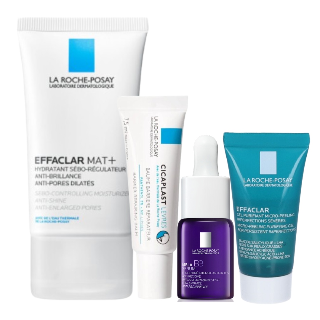 La Roche-Posay Zestaw Effaclar Mat Krem 40ml+Cicaplast Balsam do ust 7,5ml