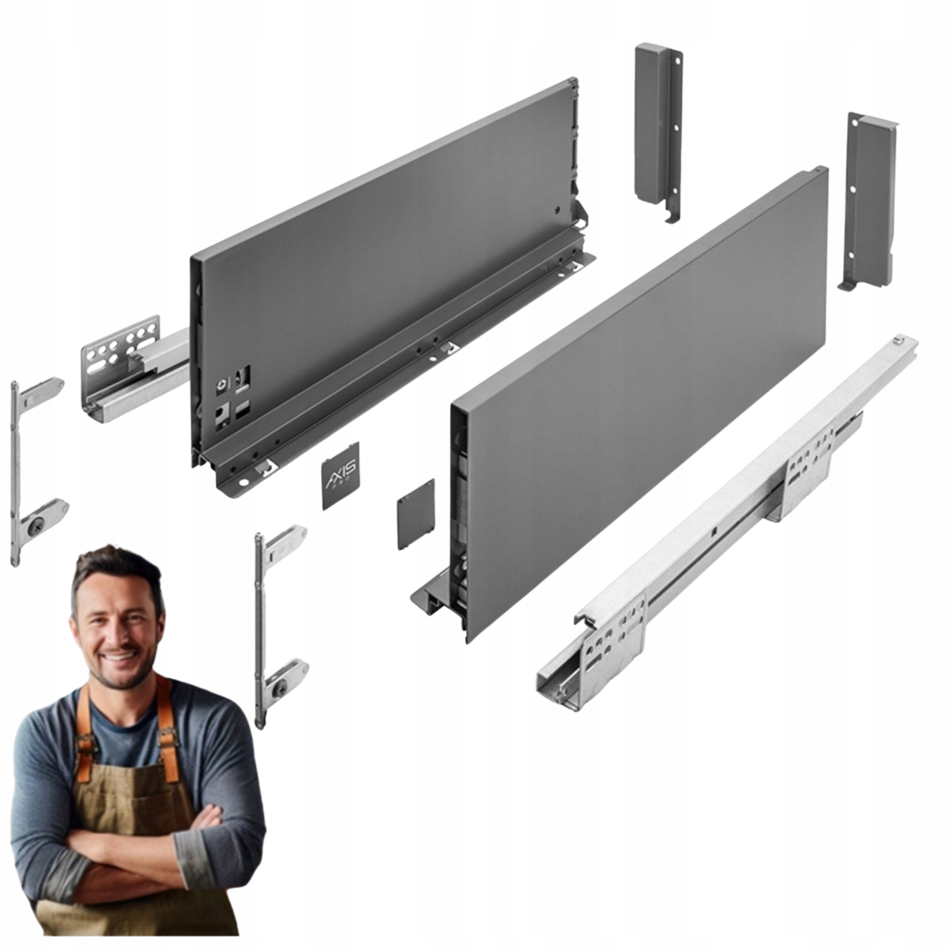 Gtv Axis Pro Šuplík 350 mm antracit vysoká H-167 PB-AXISPRO-KPL350C