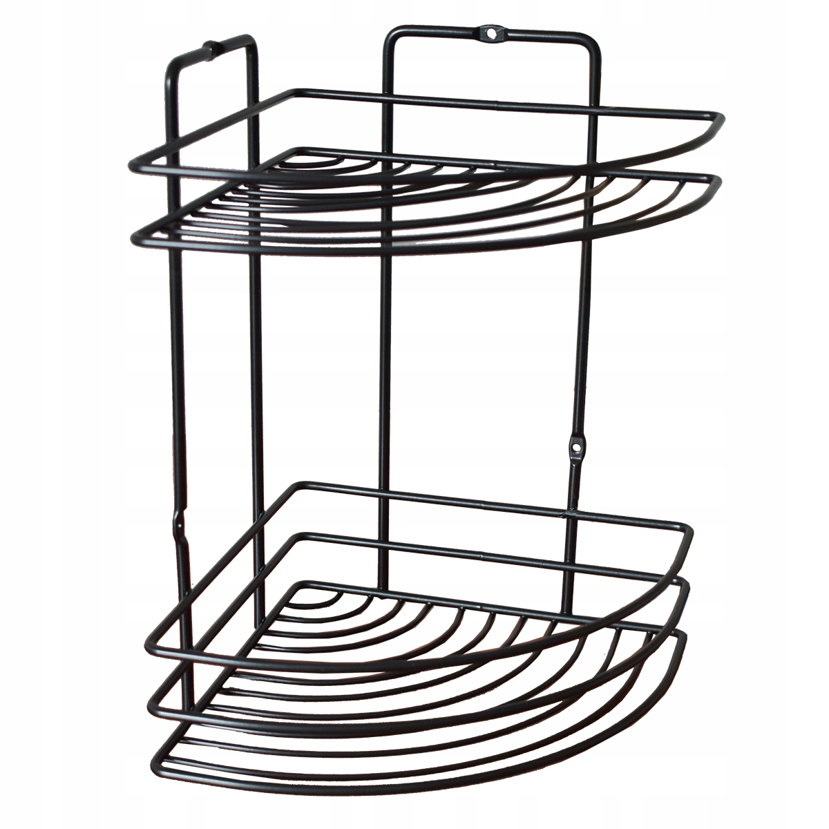 

Czarna Półka Łazienkowa Narożna 2 POZIOMy Druciana