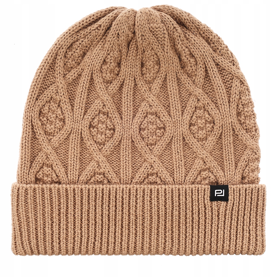 Béžová pánská čepice s vlnou a strukturovaným vzorem Pako Lorente Univerzální velikost