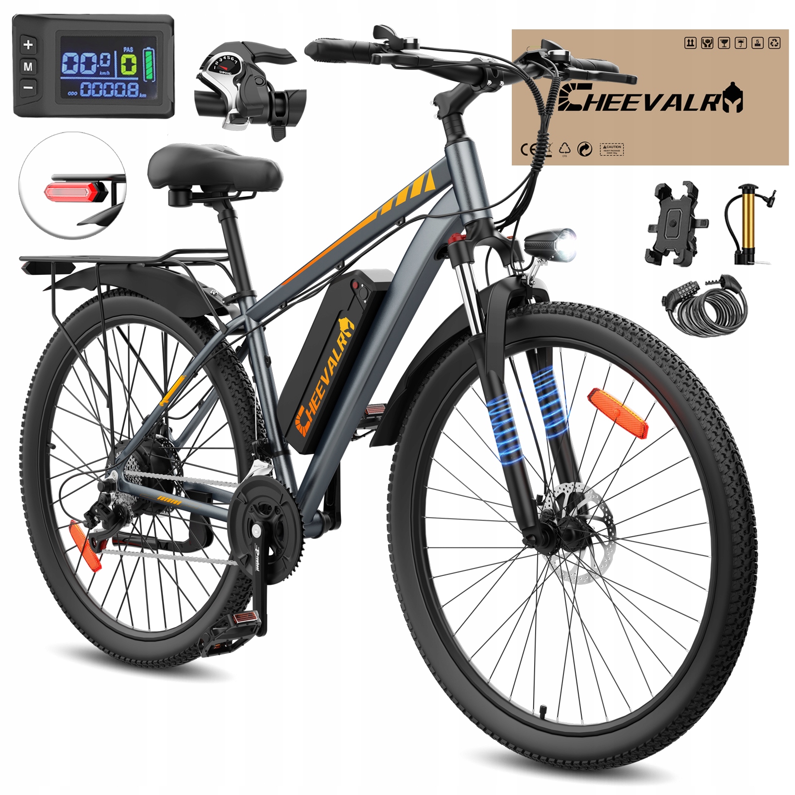 Cheevalry Elektrické vozidlo 29" 1000W 18.6AH 50kmh 21-rychlostní Dámské/Pánské