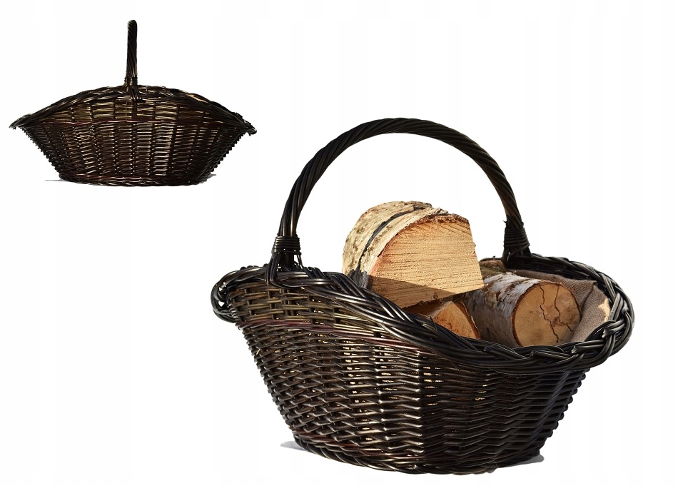 Proutěný koš na palivové dřevo pro komninku Juta