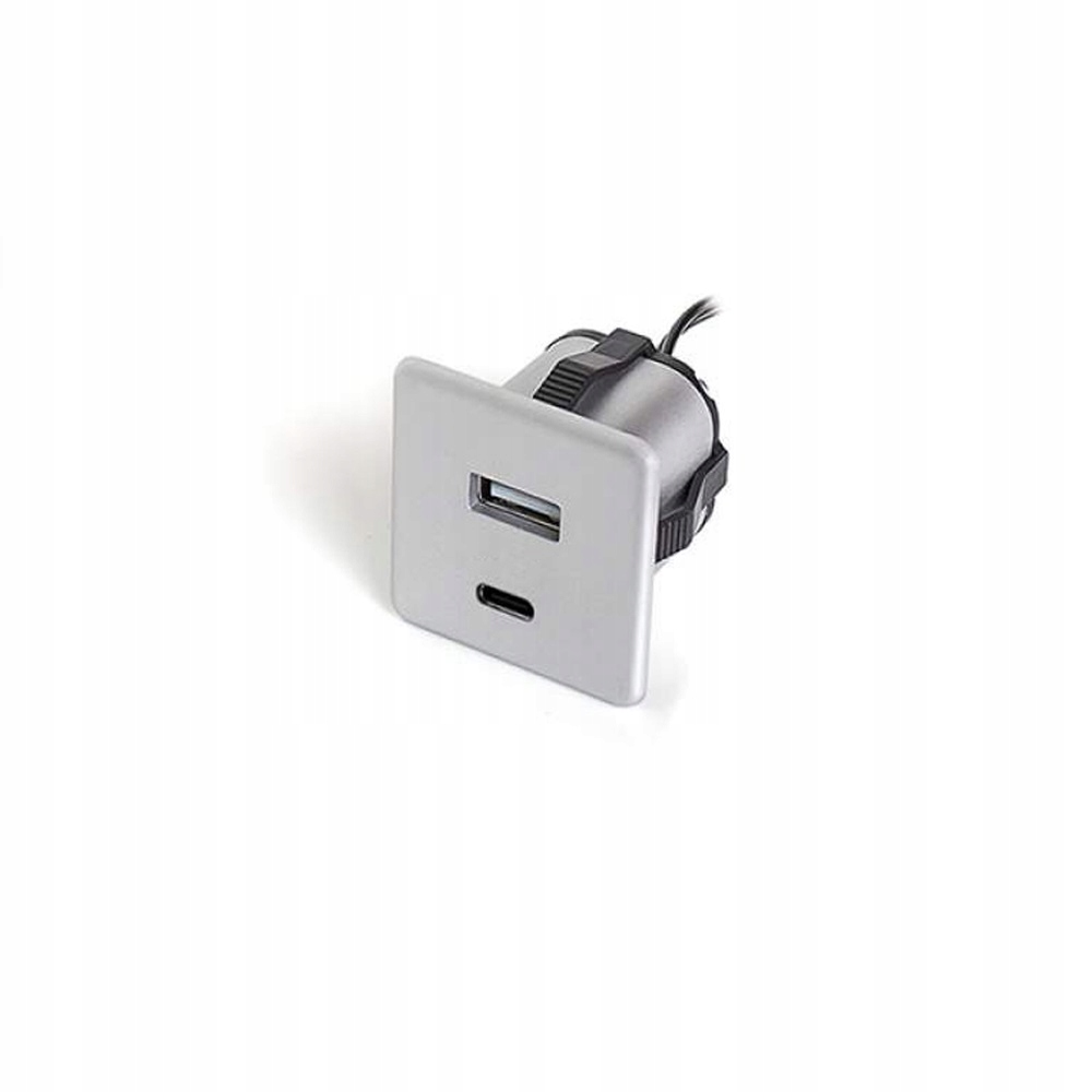

Ładowarka Usb meblowa 12V gniazdo A+c Srebrna
