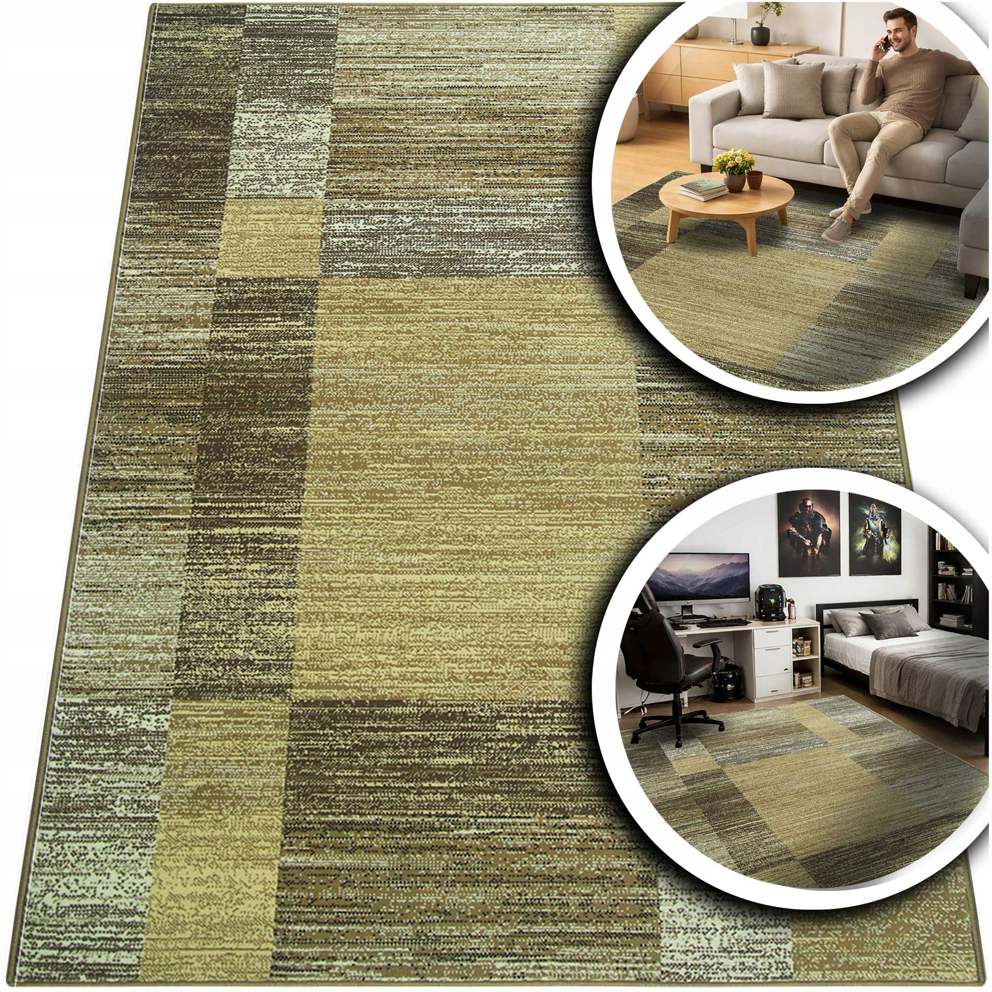 Hnědý Koberec Do Obývacího Pokoje Venezia Béžový Koberec Do Ložnice Nízký Vlas 270x370