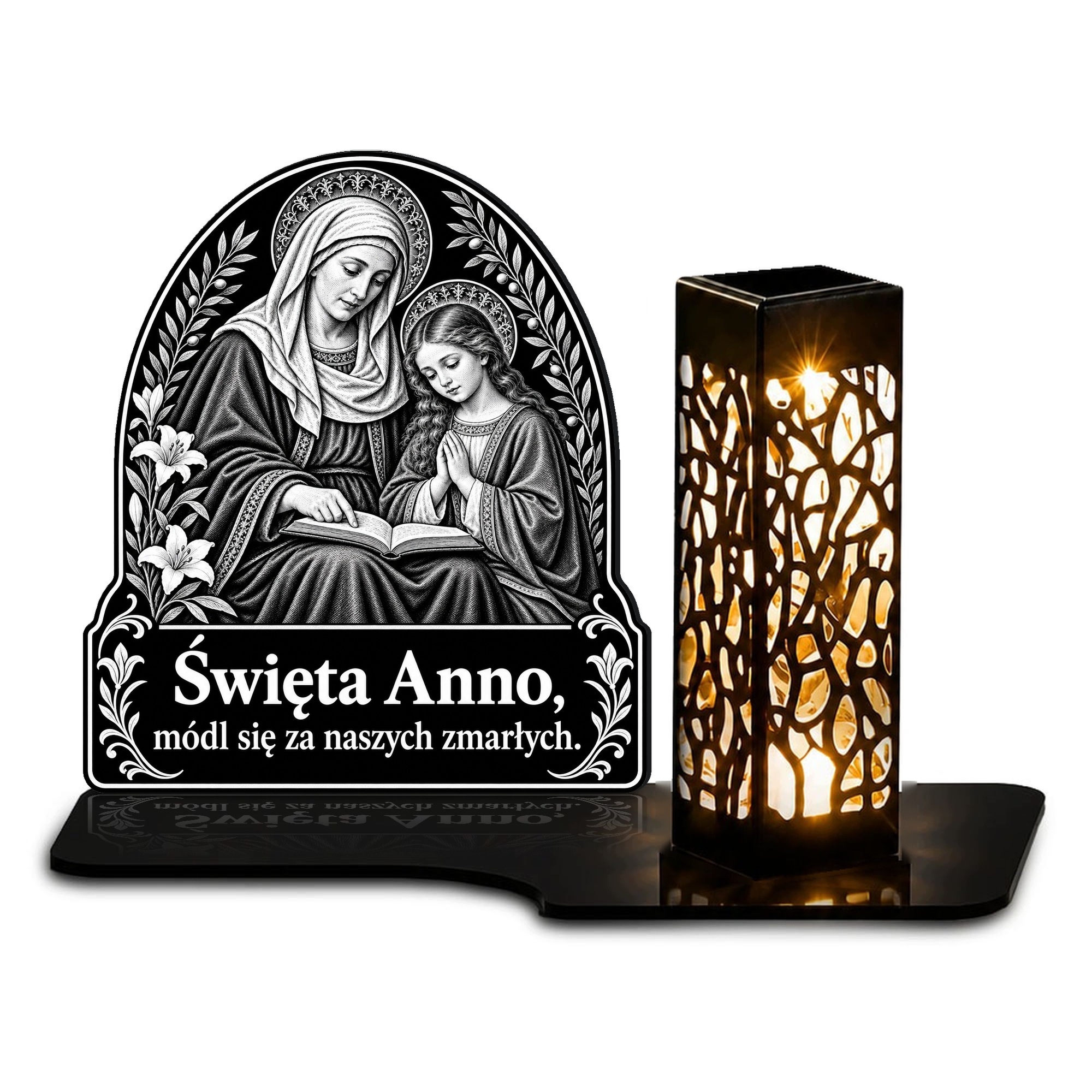 Velký hřbitovní svíčka XL Svatá Anna gravírování