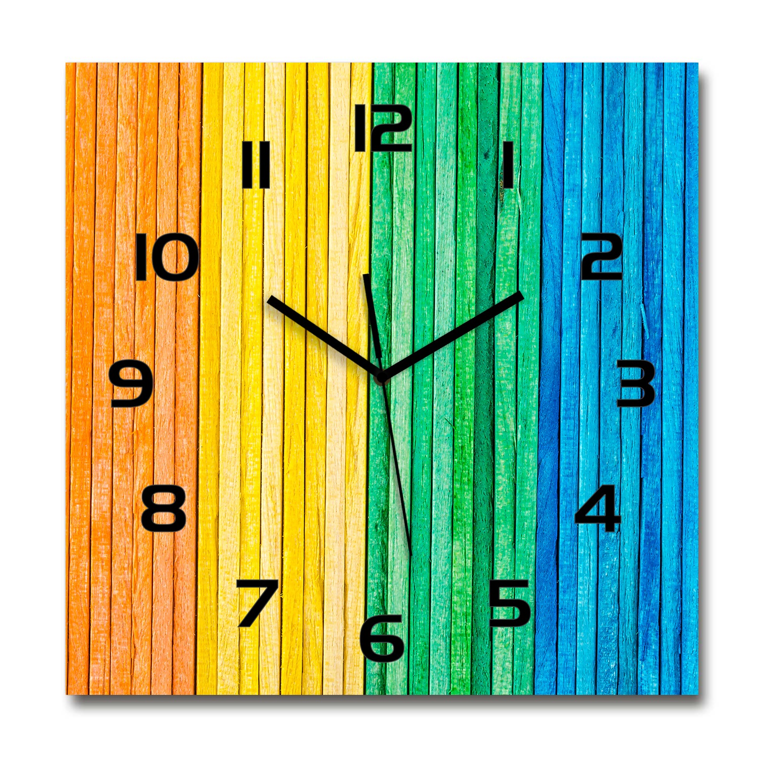 

Zegar ścienny ze szkła, duży Kolorowe paski 60x60