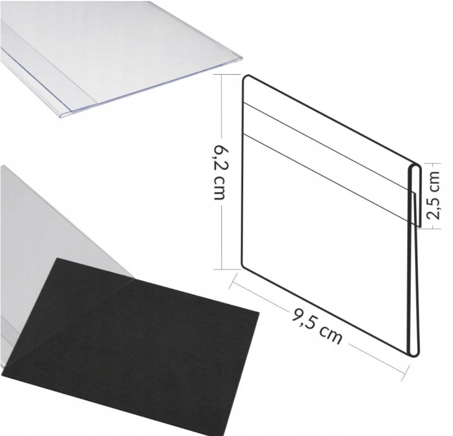 

Osłonki oprawki kieszonki do cenówek 95x62mm 50szt