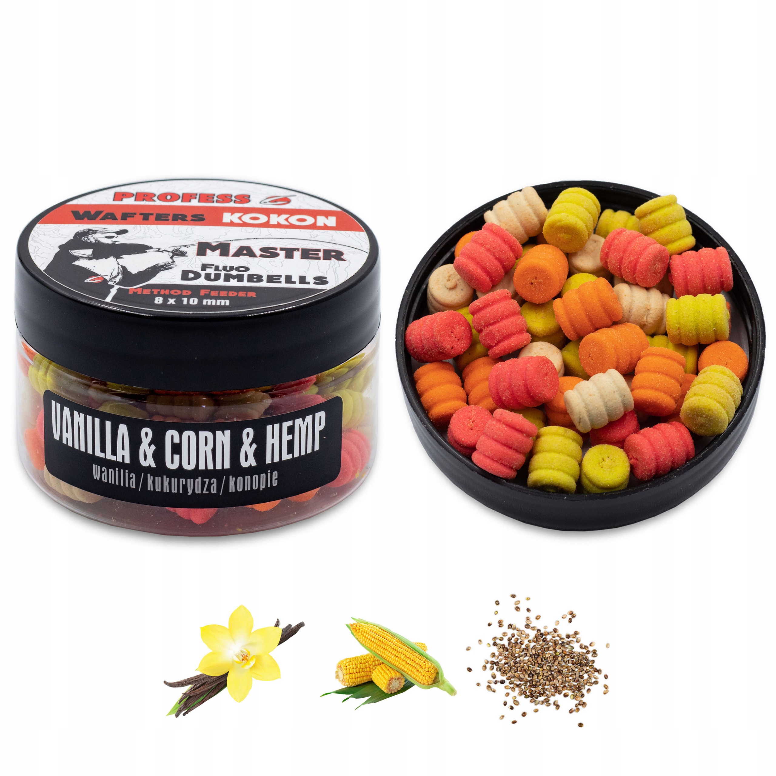 Dumbells Wafters Fluo Kokon Wanilia Kukurydza Konopie 8x10 mm Profess