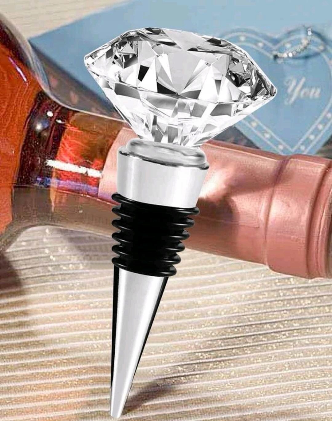 

Korek zatyczka do wina z diamentem glamour