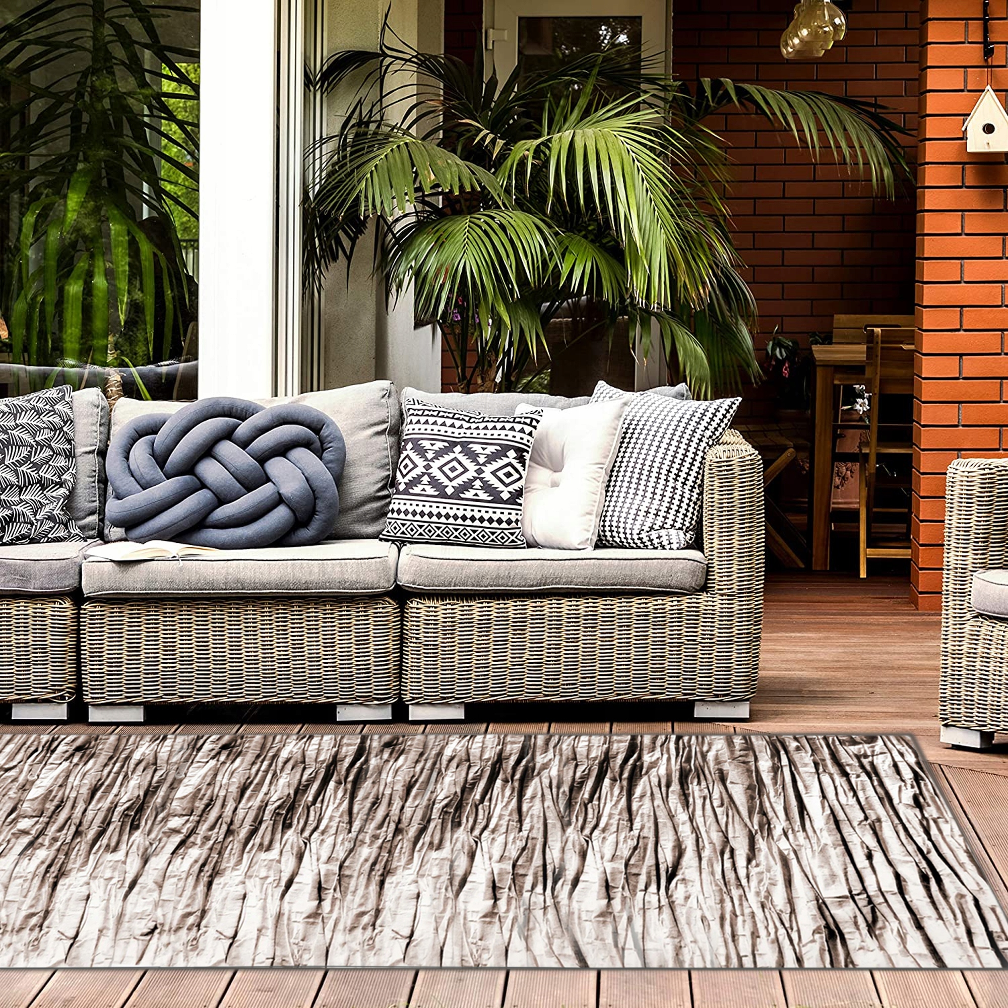 DYWAN ZEWNĘTRZNY TARASOWY 160x230 BOHO DUŻY NA BALKON DO OGRODU BEIGE ROCK Marka Tutumi