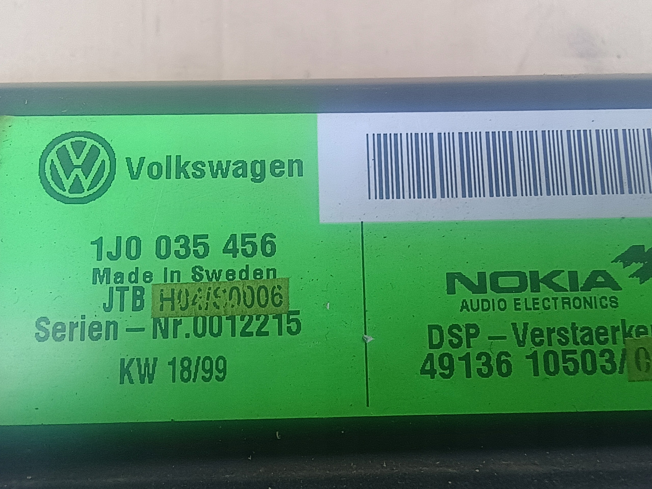 amplifier 1J0035456 VW GOLF PASSAT