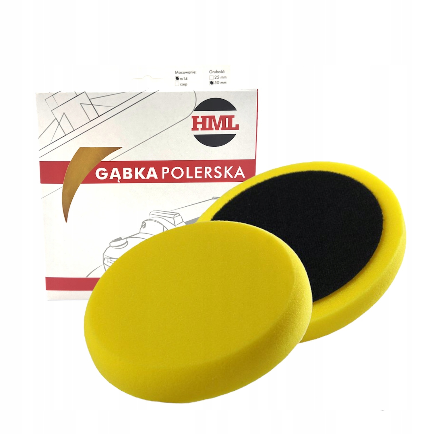 

Gąbka polerska na rzep 150 mm żółta Średnie Rysy