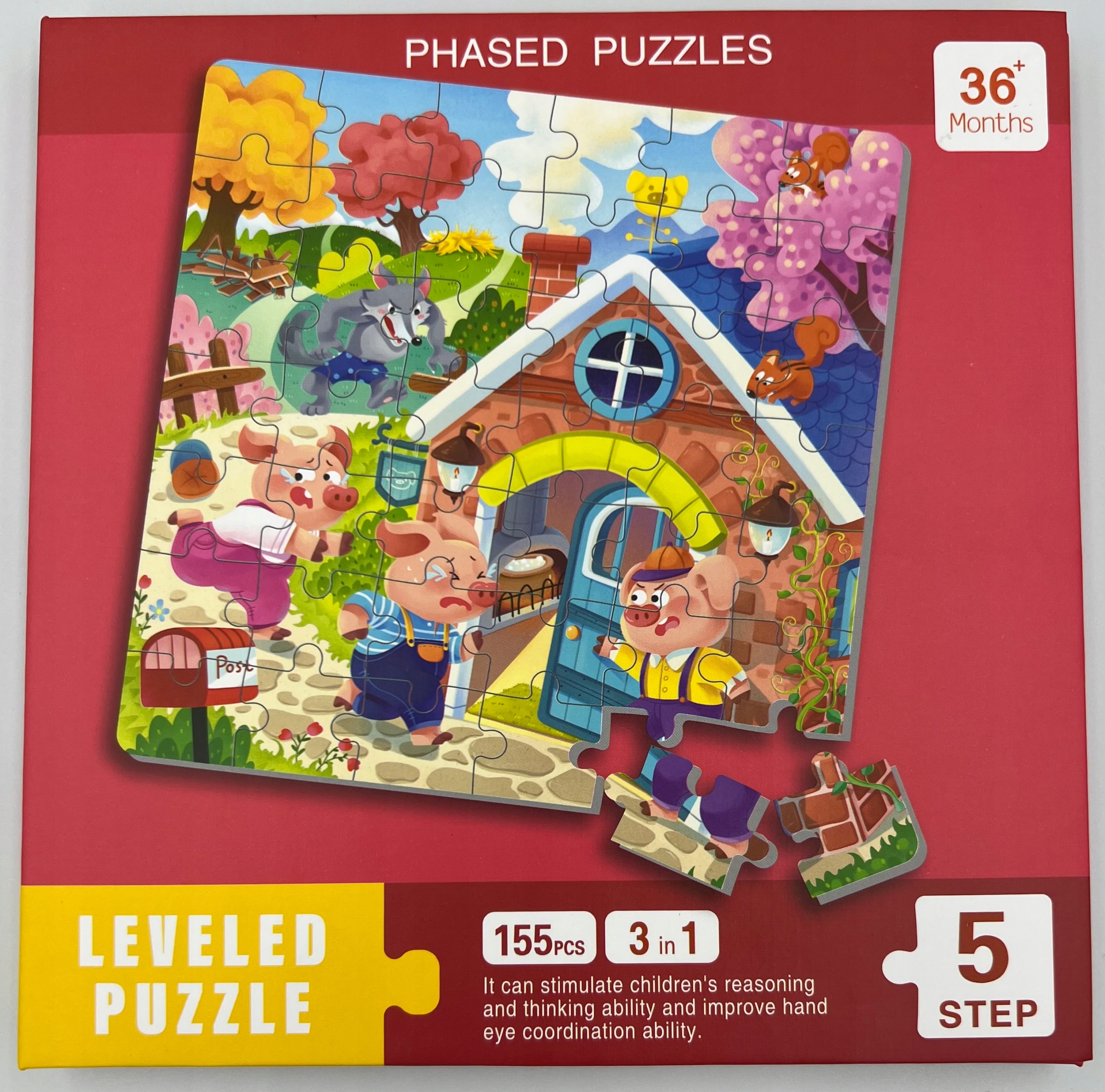 MAGNETYCZNE PUZZLE KSIĄŻECZKA BAJKI 3 ŚWINKI BRZYDKIE KACZĄTKO