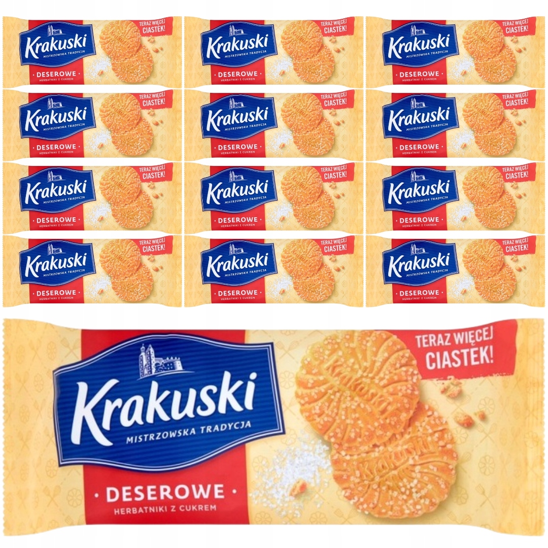 Levně Krakuski Dezertní Sušenky s cukrem 200 g x 12 kusů