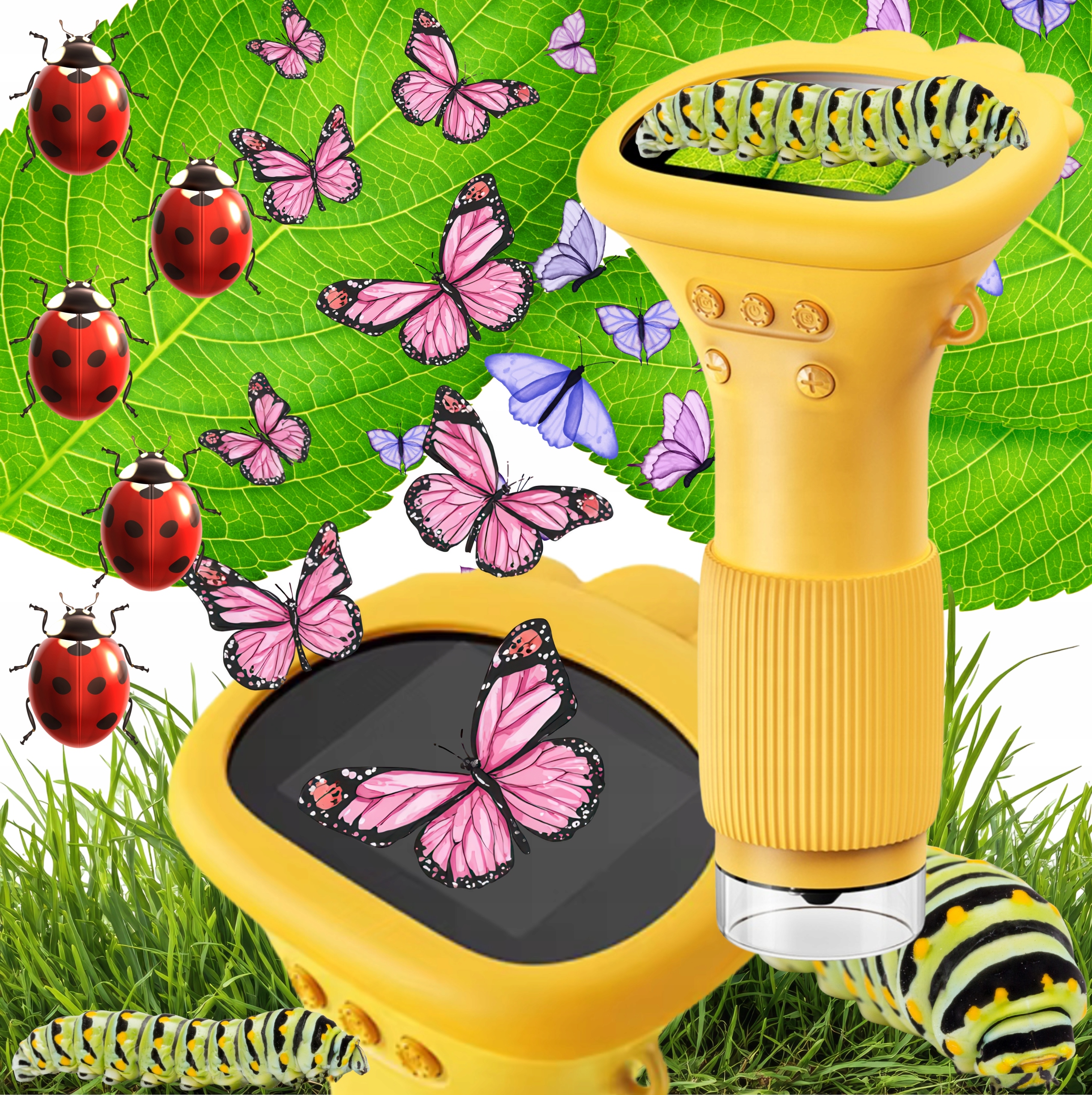 Mikroskop Pro Děti Digitální Zoom X1000 Led Hd Vzdělávací Obrazovka Usb Kamera