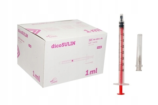 

Strzykawki U40 Insulinowe 1ml 0,40X13mm 100szt