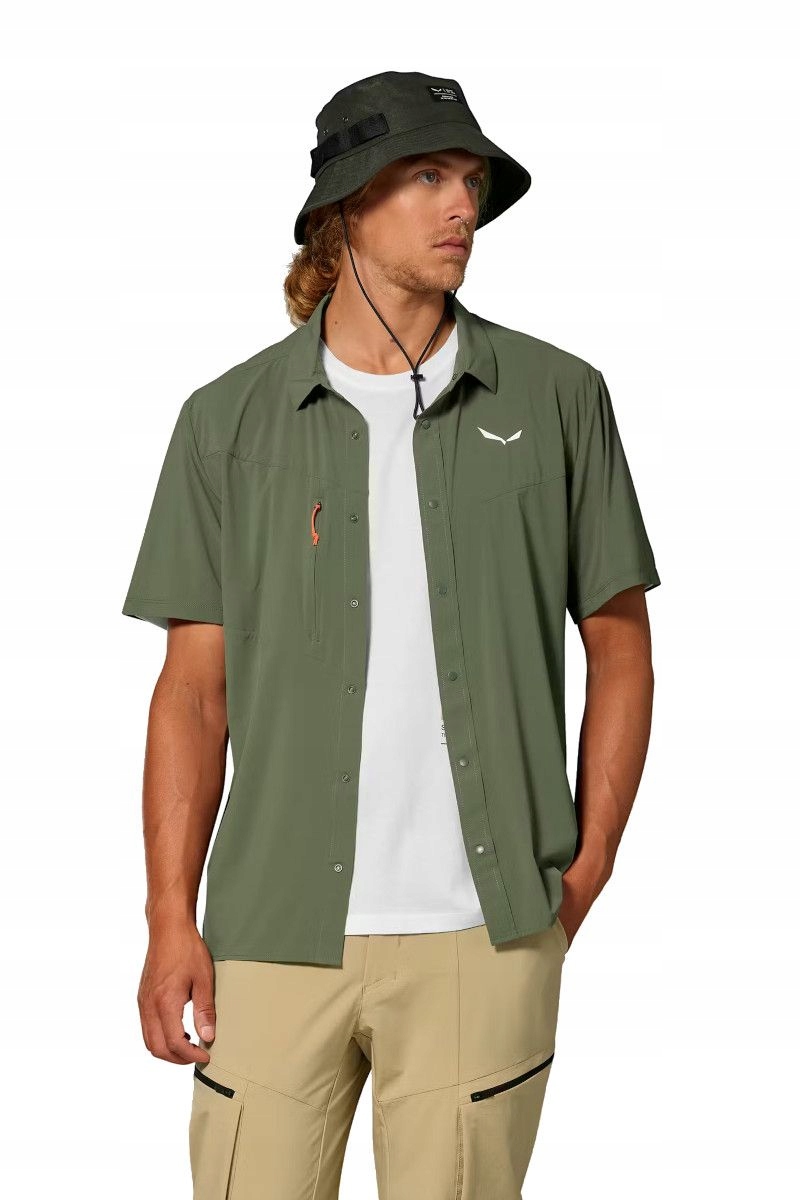 Pánská turistická košile Salewa Puez S/S-Faded Green M (48)