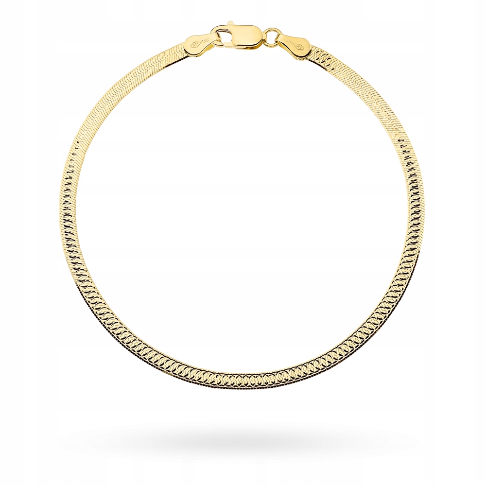 Zlatý náramek 585 Diamantová páska 20 cm, elegantní vzor pro ni 3.09 g