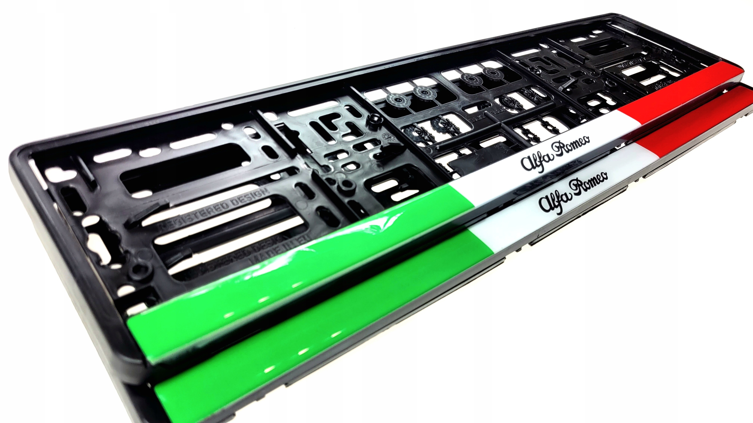 Ramki do tablic rejestracyjnych Alfa Romeo 2 sztuki żelowe Producent Alfa-Design