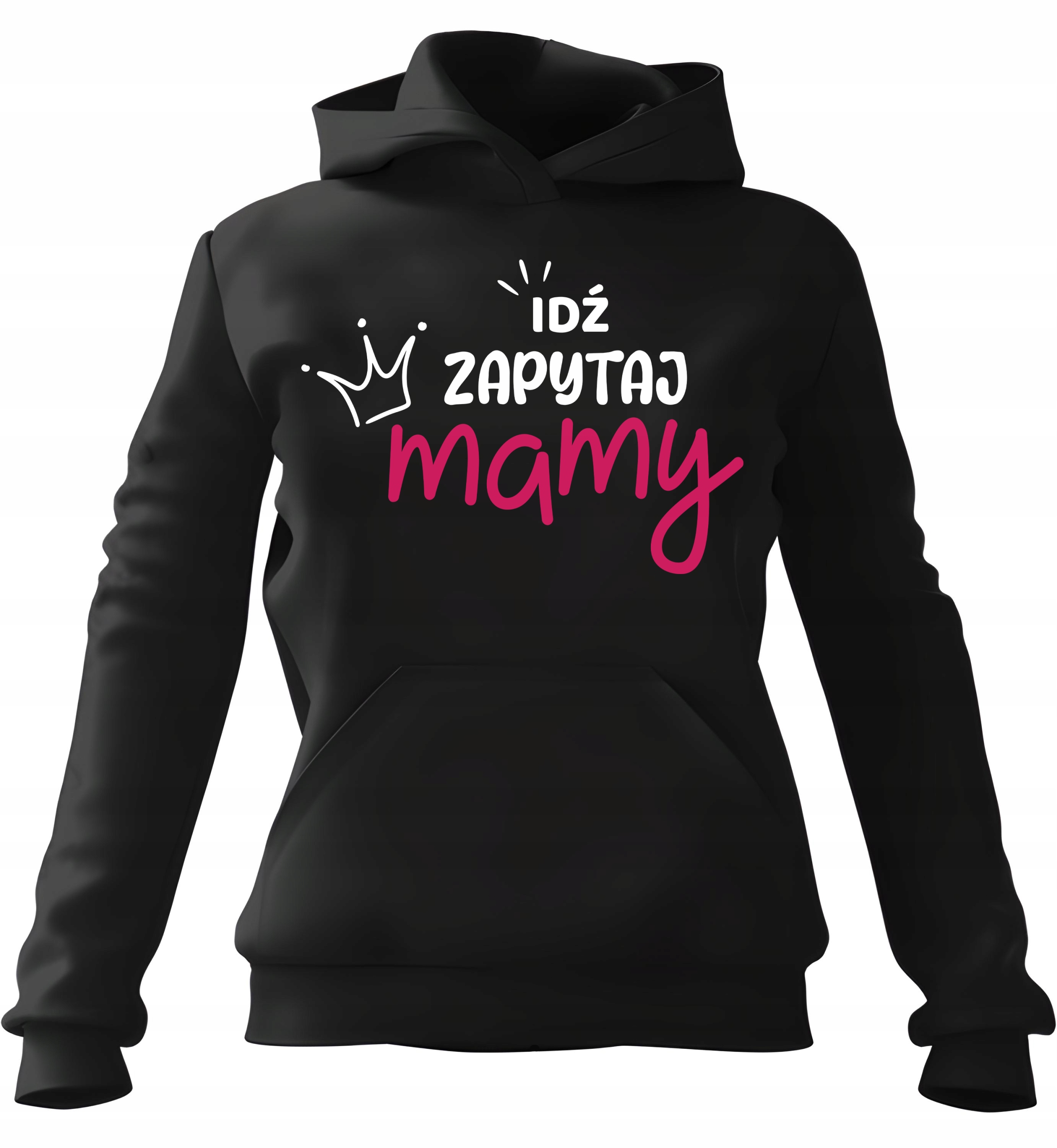 pánská mikina s kapucí Jdi Zeptej se maminky Černá 3XL Dárek pro tatínka Pro ne