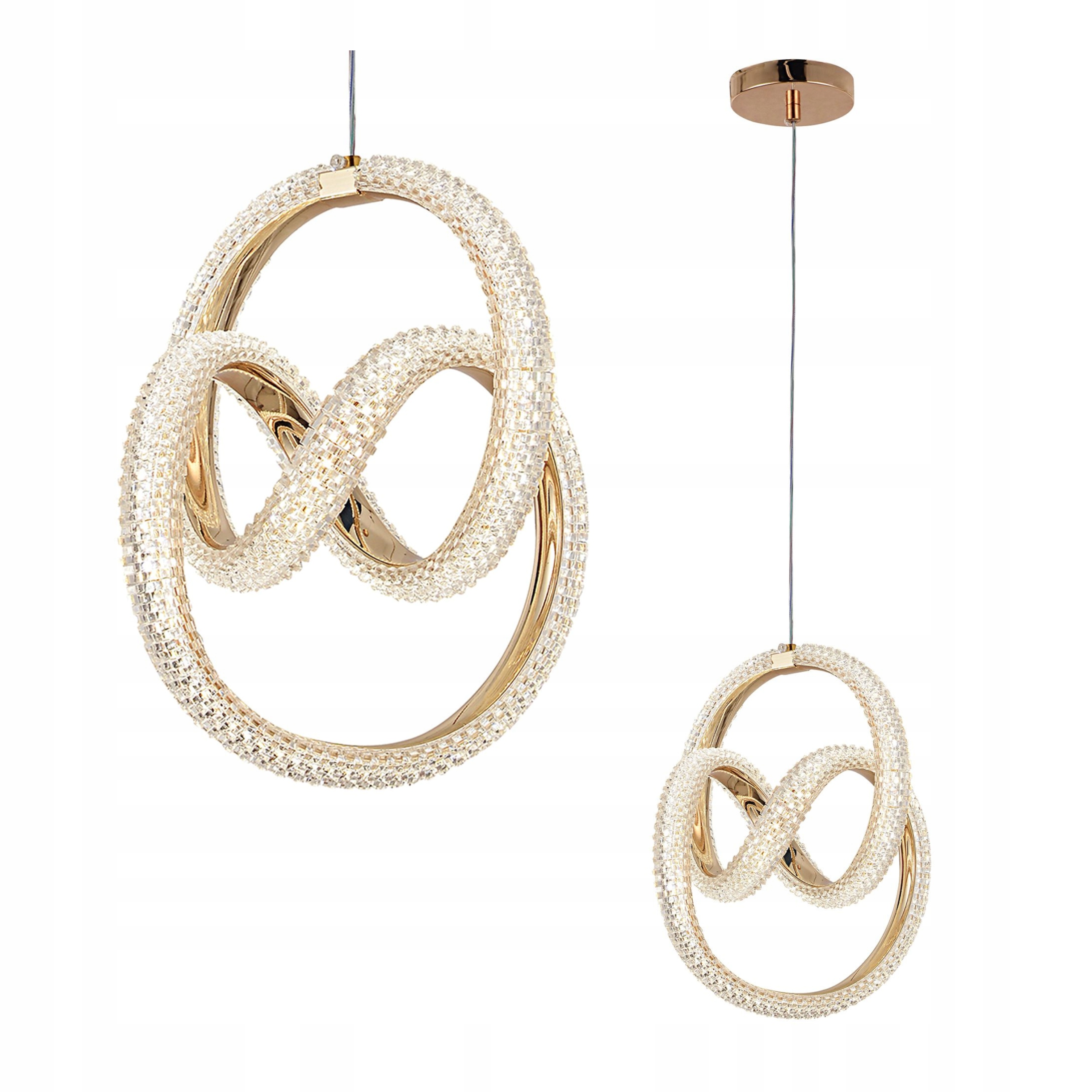 Lampa Sufitowa Wisząca Led Złota Do Salonu Spirala Nowoczesna