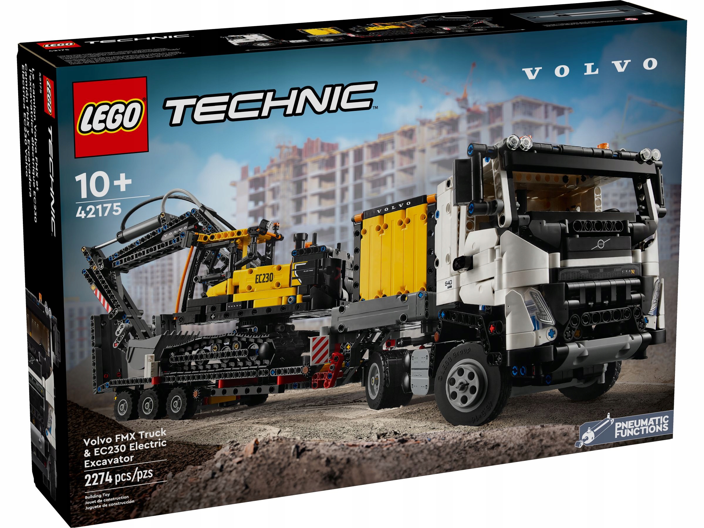 LEGO Technic 42175 Ciężarówka Volvo FMX i koparka EC230 Electric