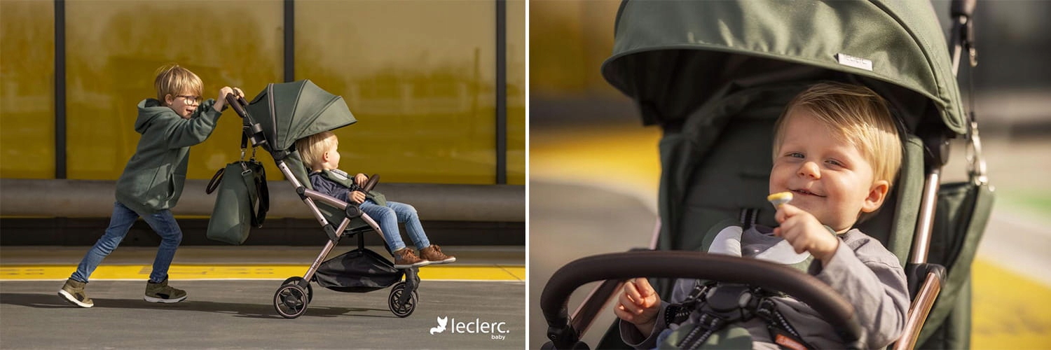LECLERC BABY WÓZEK SPACEROWY INFLUENCER ARMY GREEN 527 Model Influencer