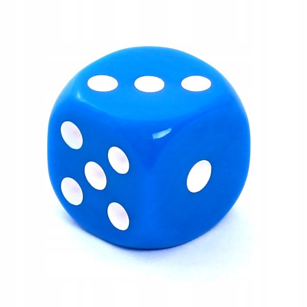 REBEL Kość matowa 6 Ścian 16 mm Oczka - Niebieska