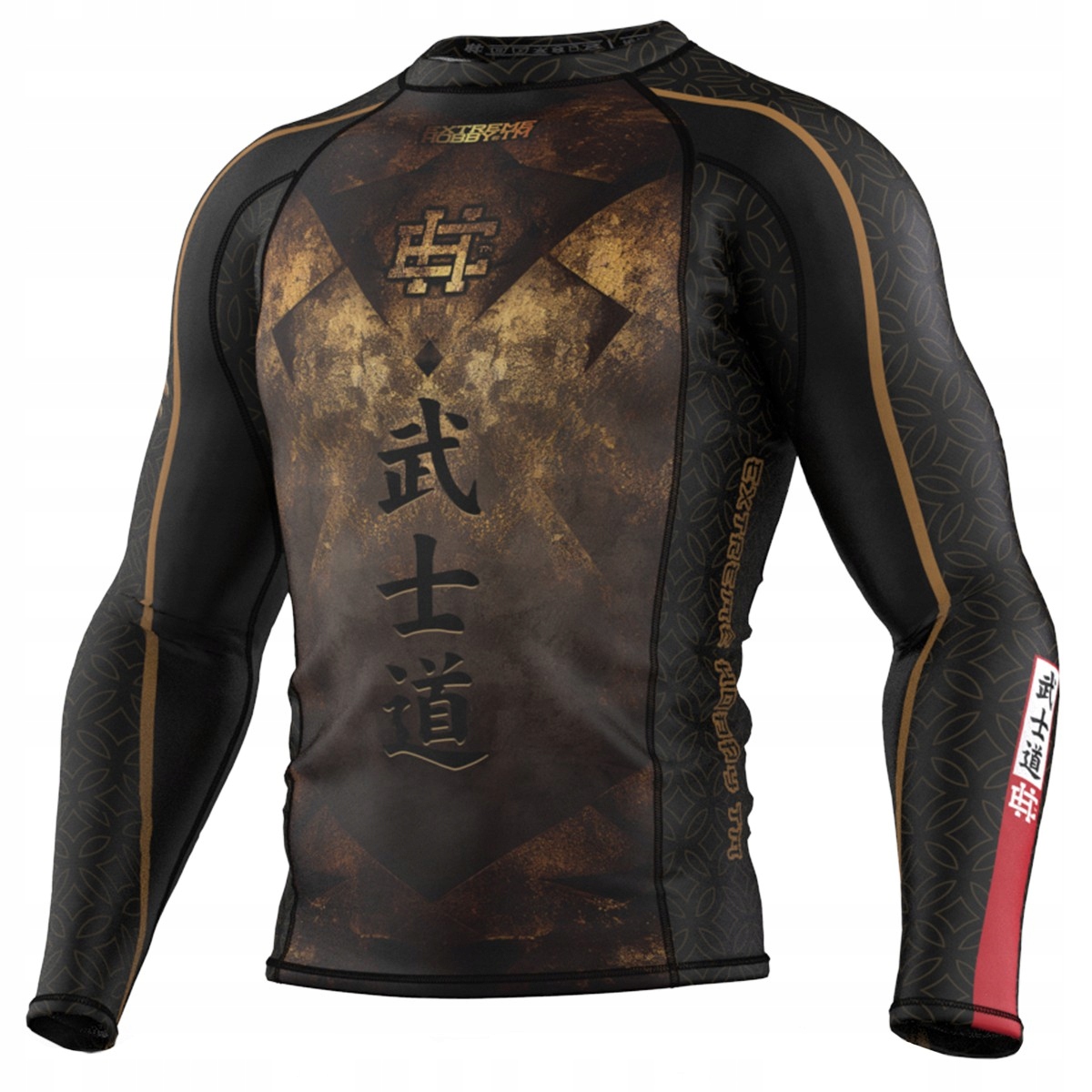 Koszulka Sportowa Męska na siłownię Rashguard Extreme Hobby Bushido S