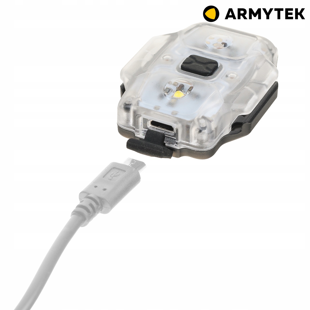 ARMYTEK CRYSTAL PRO Latarka Czołówka Lampka Rowerowa STOP Akcelerometr Grey Kolor dominujący czarny