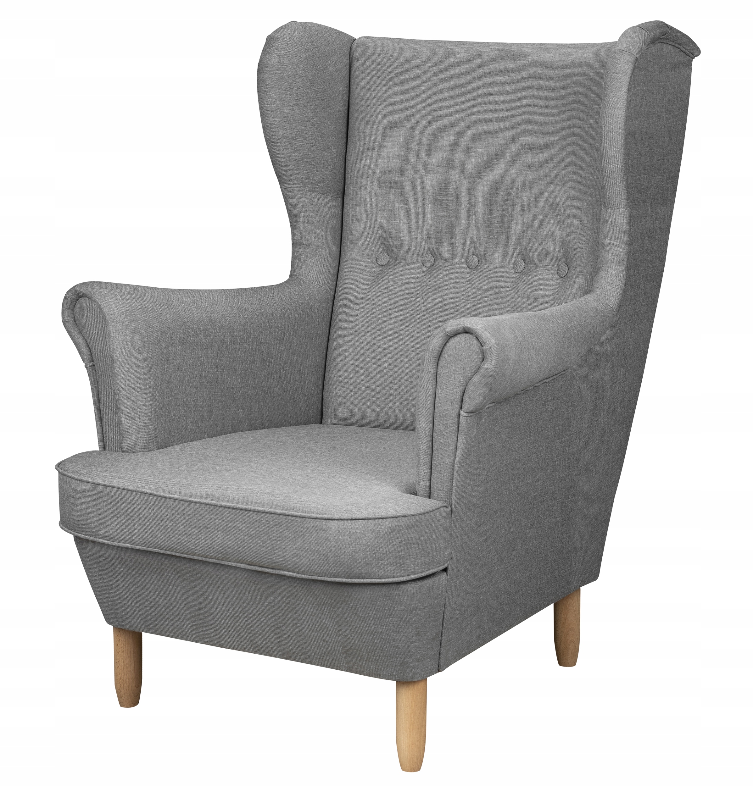 Fotel Sofa Uszak w stylu skandynawskim Denver Szary