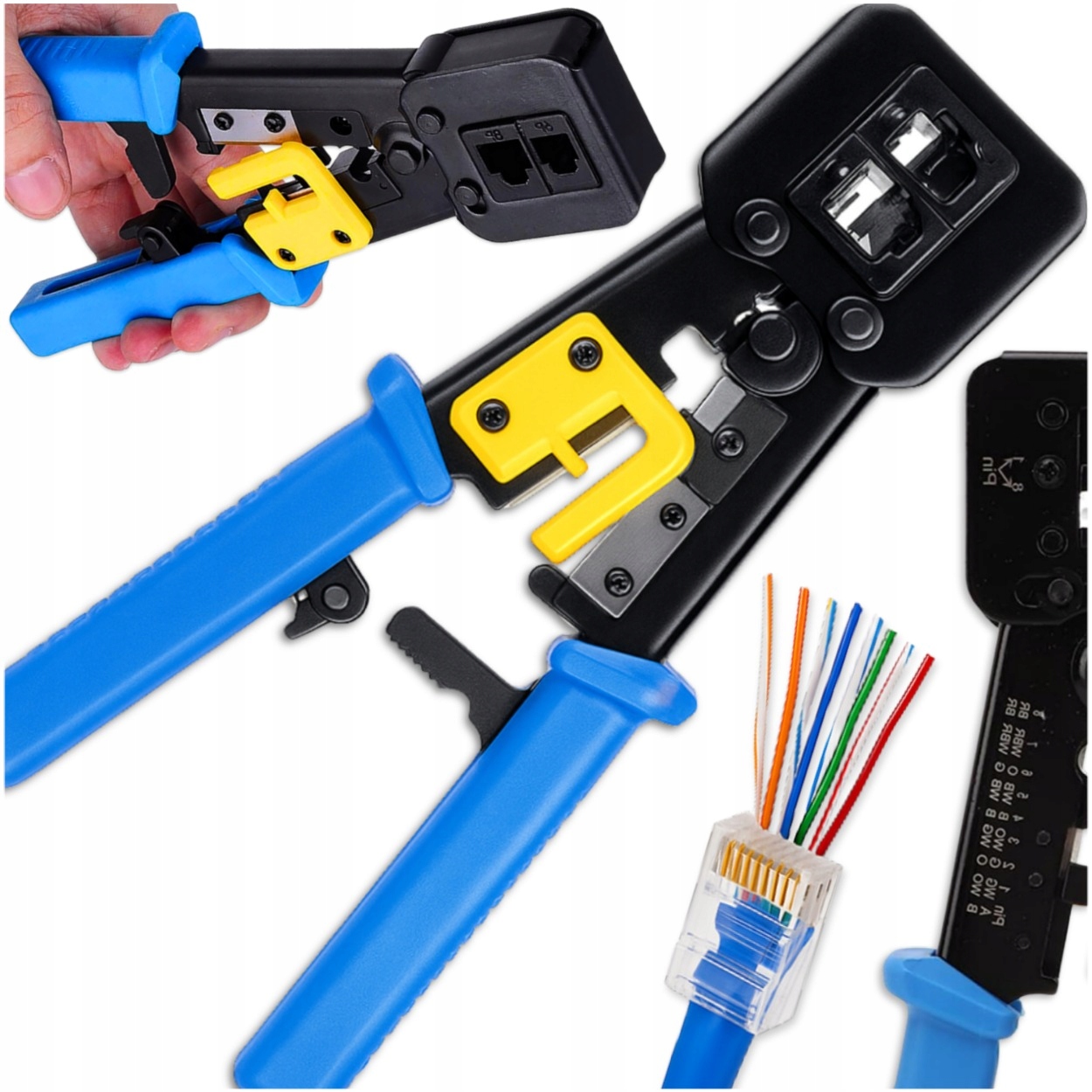 Zaciskarka MEMFLOW RJ45/RJ11/RJ12 z funkcją cięcia i ściągania izolacji