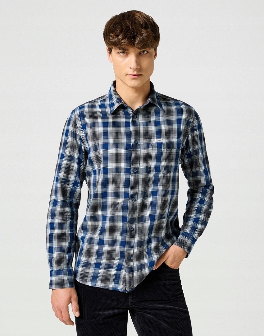 Pánská košile Wrangler 1 Pkt Indigo Shirt Navy 112357226 M