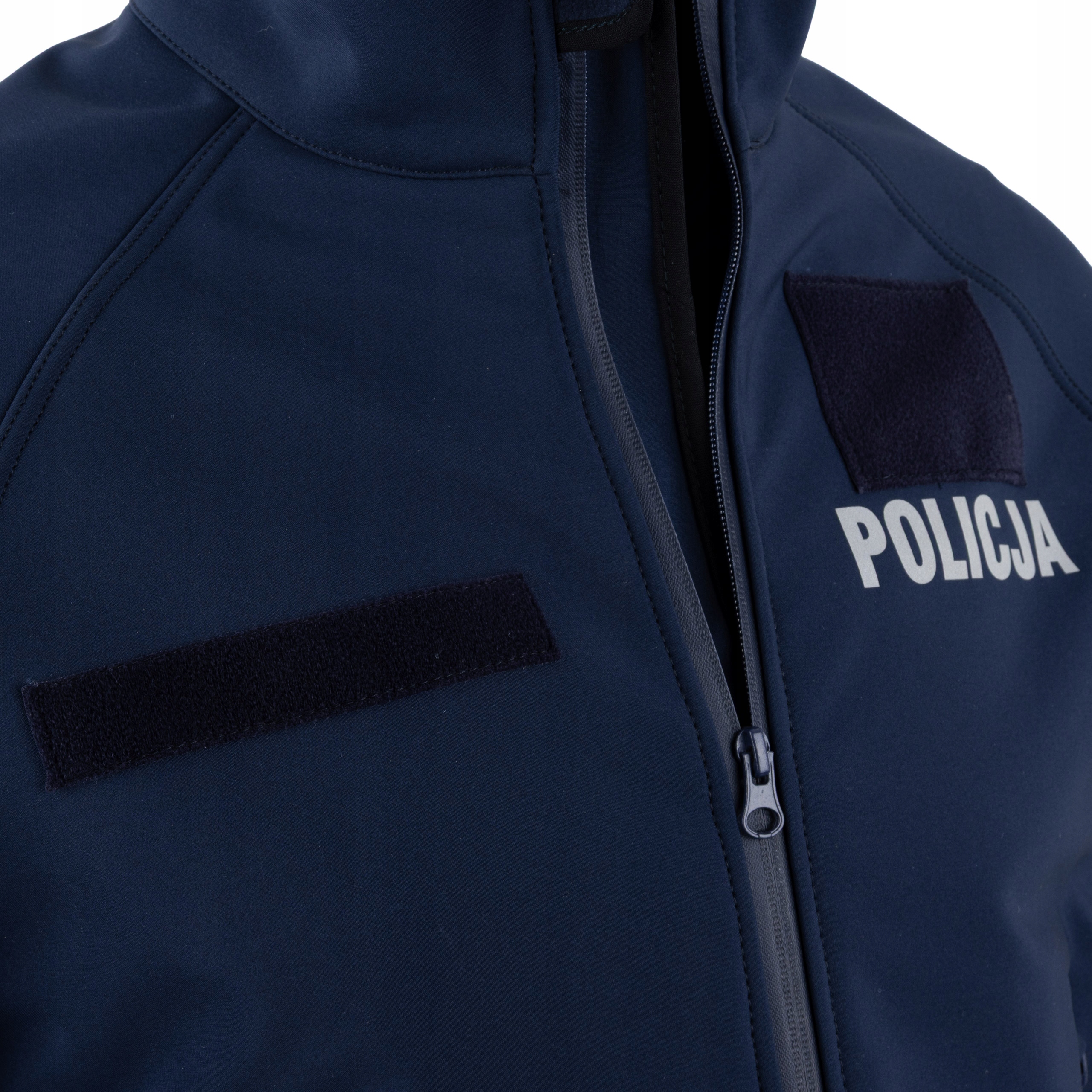 Softshell Policja Kurtka Ochronna Wodoodporna z Rzepami i Zamkami L Rodzaj softshell