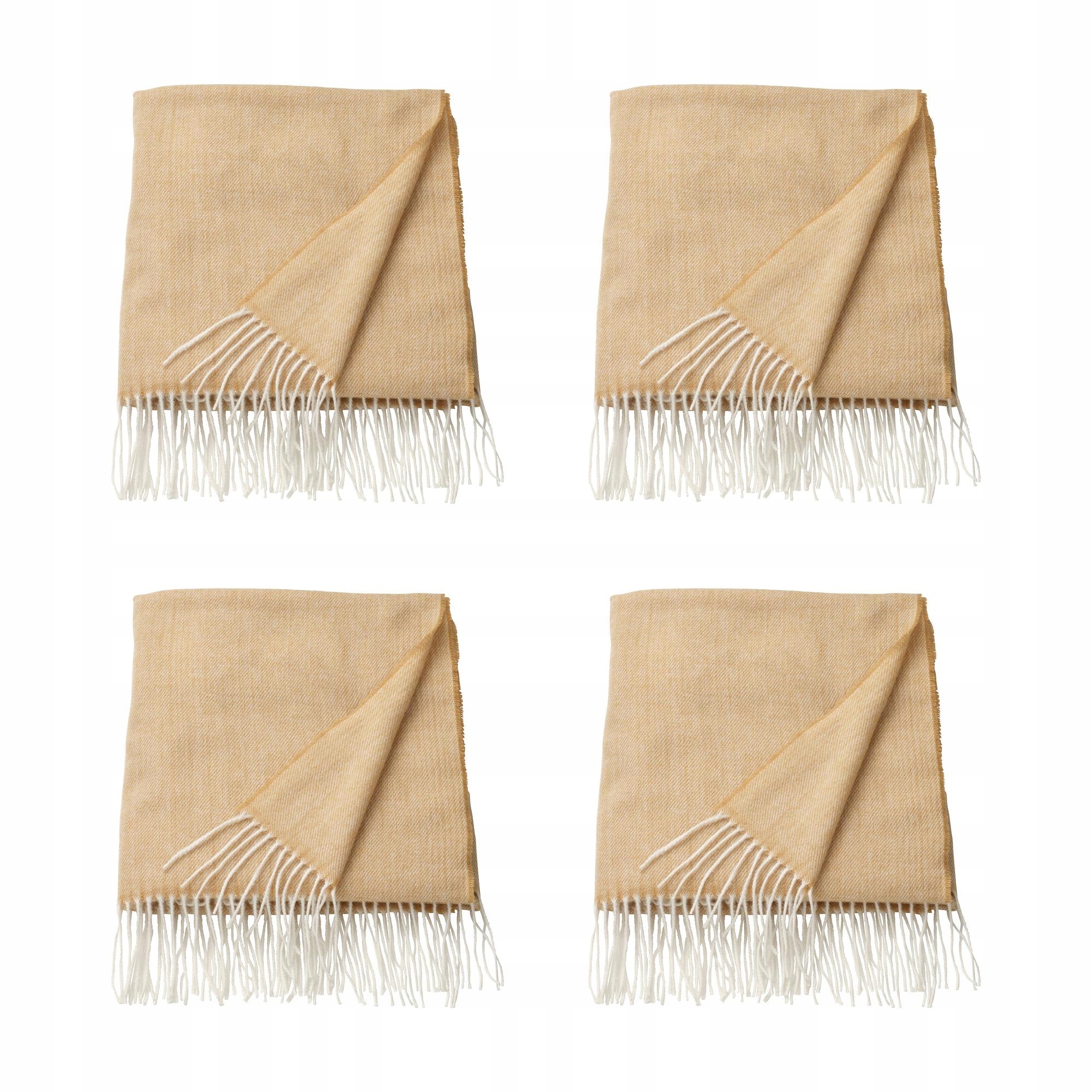 4 ks Holmvi Pled béžovožlutá barva 120 x 160 cm