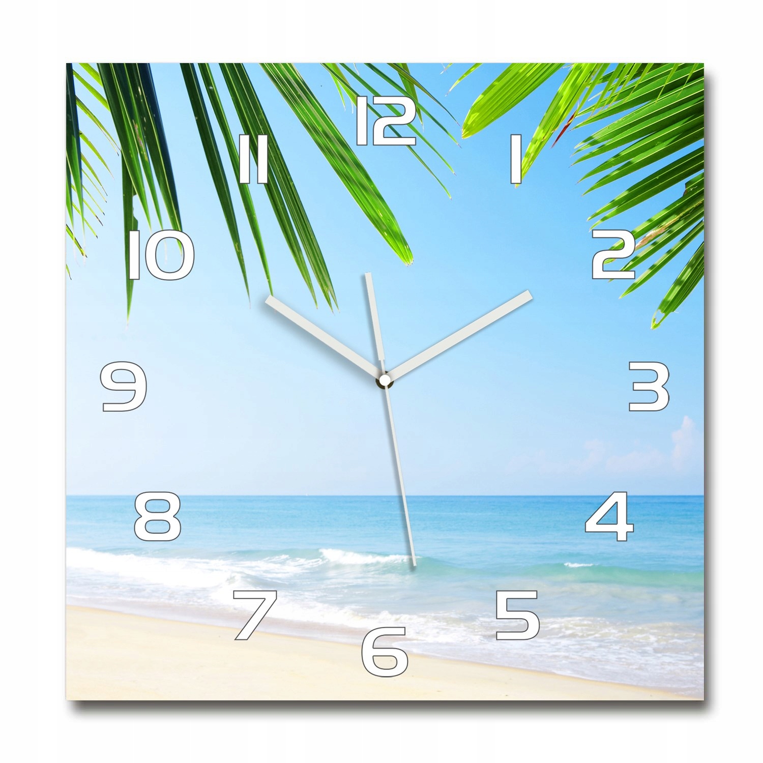 

Duży szklany zegar ścienny Tropikalna plaża 60x60