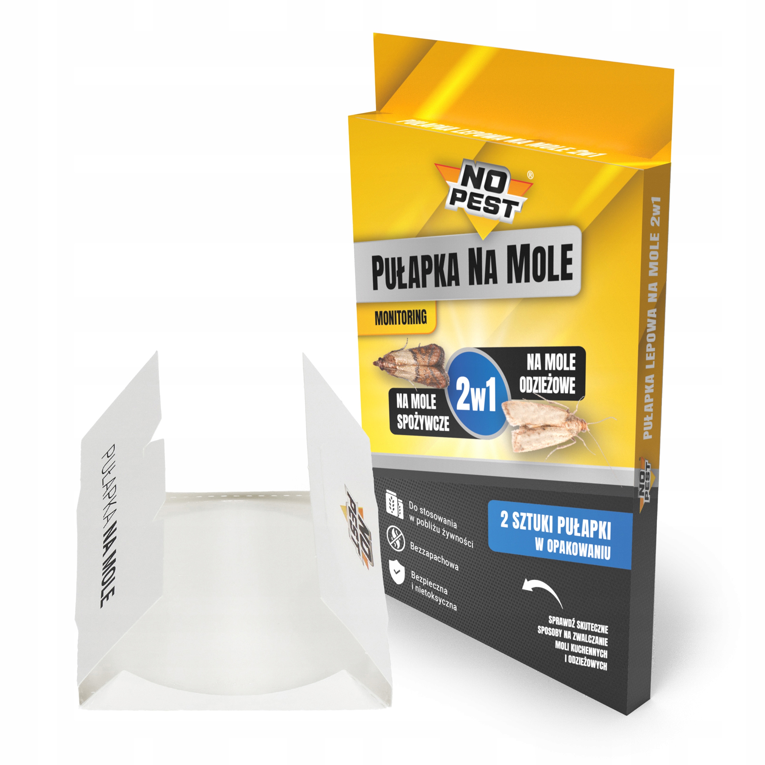 PUŁAPKA LEPOWA LEP NA MOLE SPOŻYWCZE I ODZIEŻOWE 2w1 NO PEST (2 SZT) Rodzaj pułapka