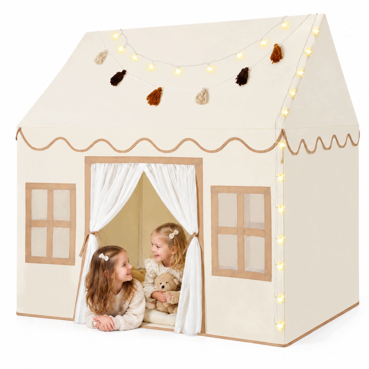 Namiot Dla Dzieci Tipi Domek Do Pokoju Ogrodu Lampki Led Duży